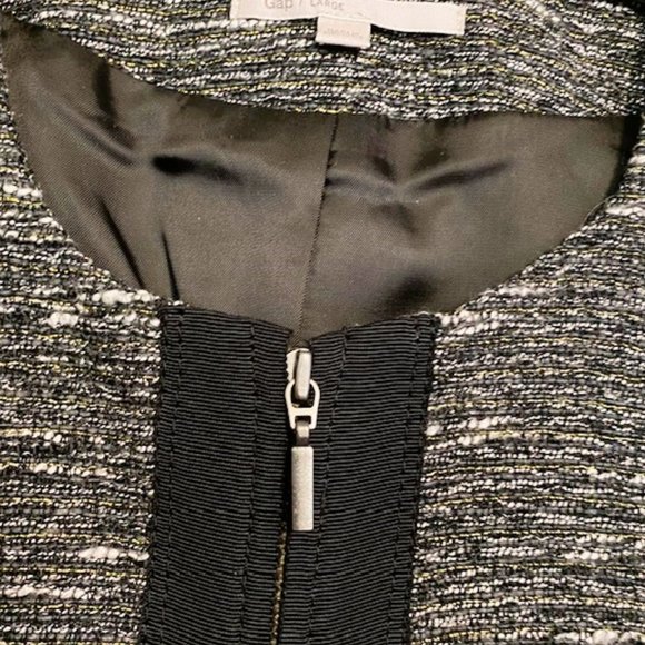 Gap Ladies Jacket size L Black Gray with White Lined Zipper closure 2 pockets - Picture 9 of 13